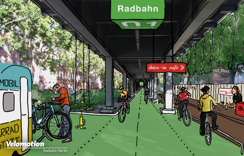 Radbahn Ein FahrradHighway für Berlin? Velomotion