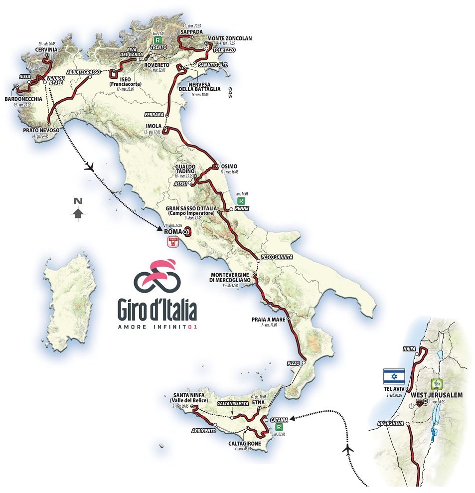 Giro d'Italia 2018 Strecke