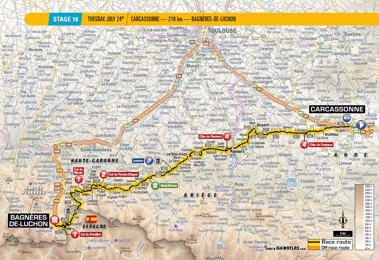 Tour de France Vorschau 16. Etappe Streckenverlauf Carcassonne