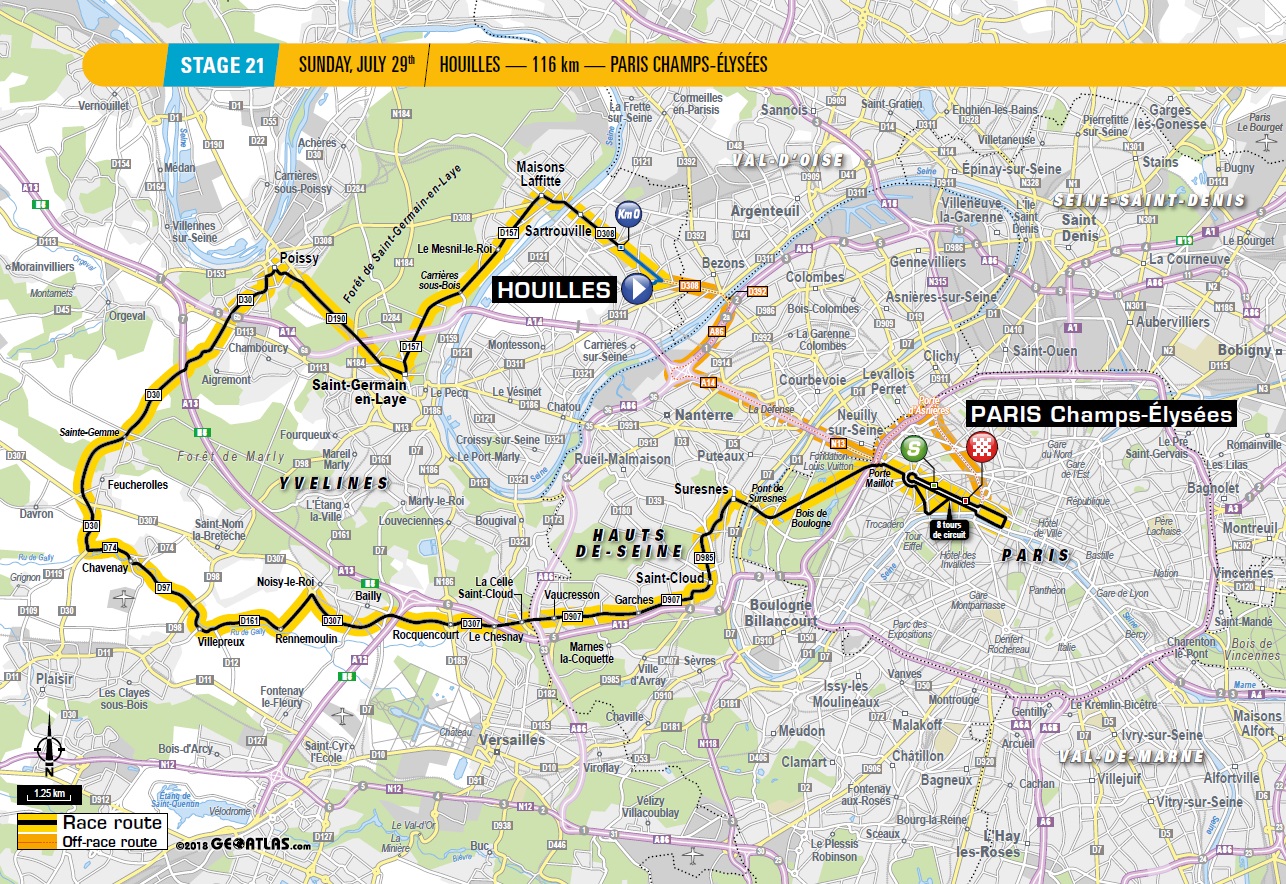 Tour de France Streckenverlauf 21. Etappe