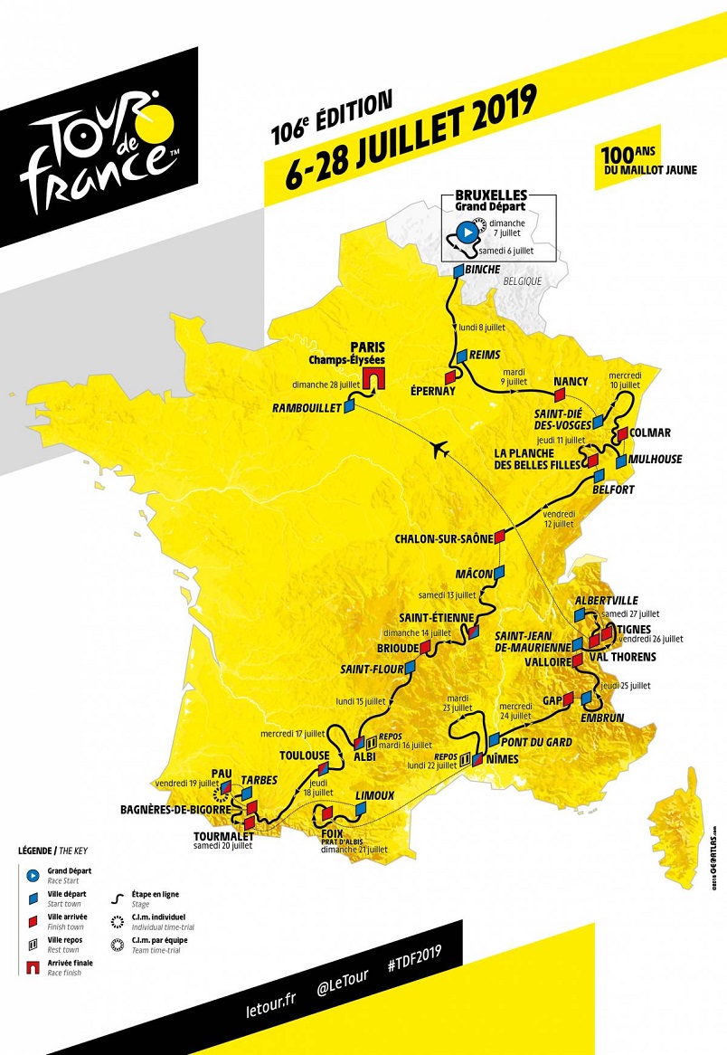 Tour de France 2019 Strecke